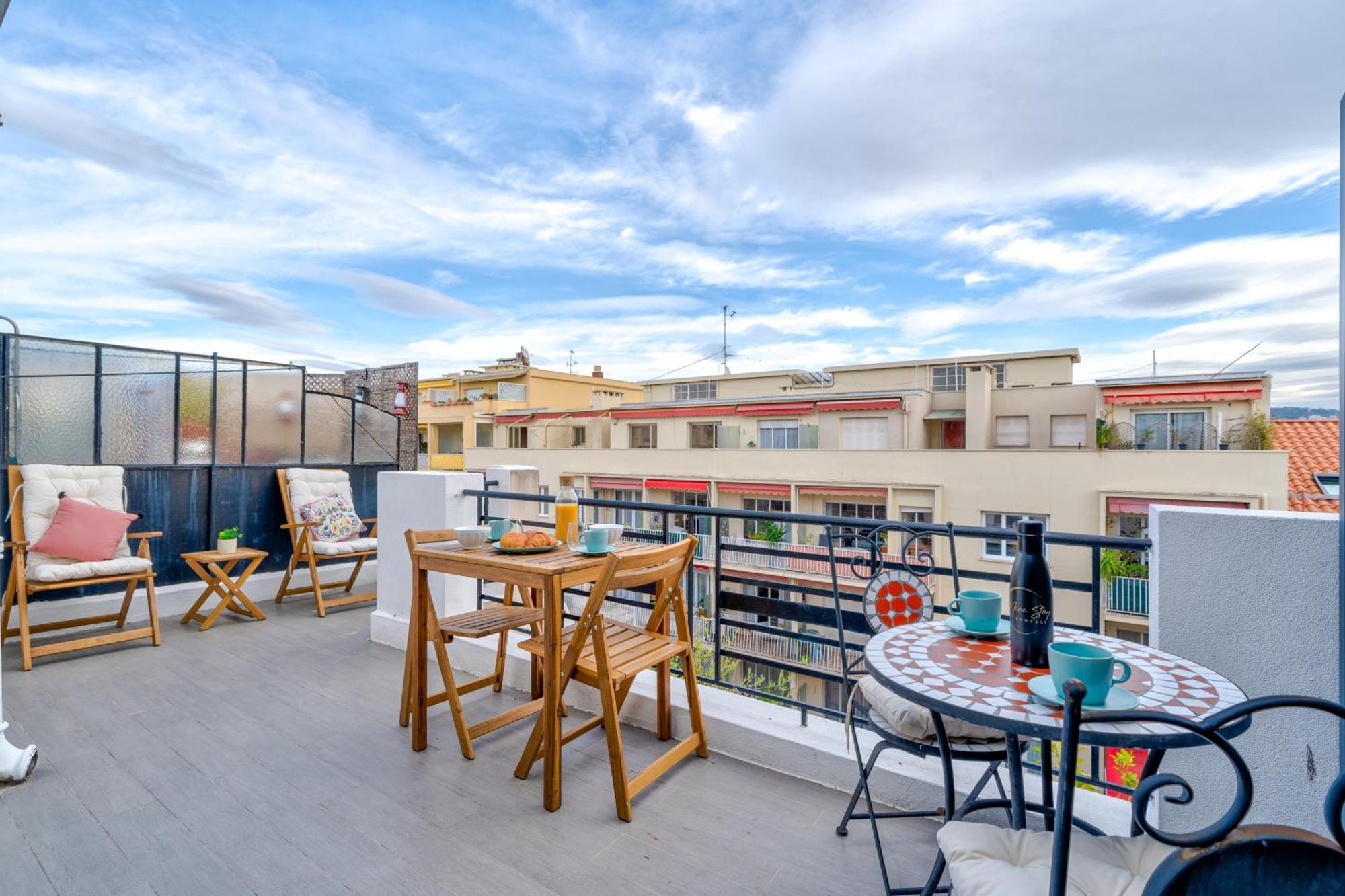 Top Floor Terrace - Dernier Etage Terrasse Cosy Nice Dış mekan fotoğraf